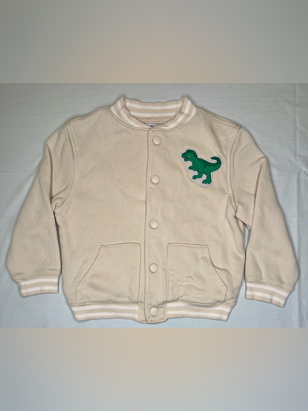 Old Navy Oversized Toddler Bomber Jacket with Embroidered Green T-rex